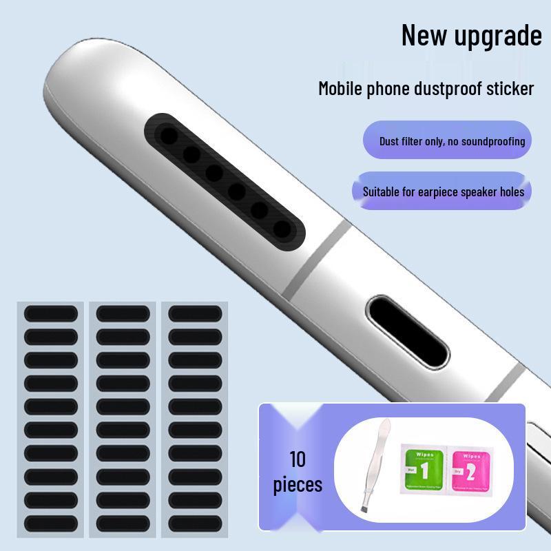Universal Dustproof Mesh Sticker for Mobile Phones and Tablets - Earpiece Speaker Protection (6/8 Holes, Dustproof, Waterproof).