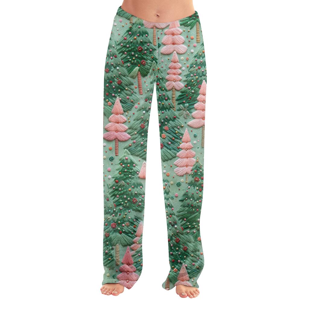 Women's Casual Fashion Women's Sports Home Christmas Pajama Pants Long Pants