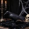 Window Decoration Crow Realistic Design Ornament, with Feather Texture Statue Texture, Stable Base Waterproof Sun-Resistant Gothic