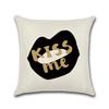 Creative Couple Cushion Cover Cotton Linen Throw Pillow Case For Sofa Lovers Valentine'S Day Decorative Pillowcase Cushion Cover