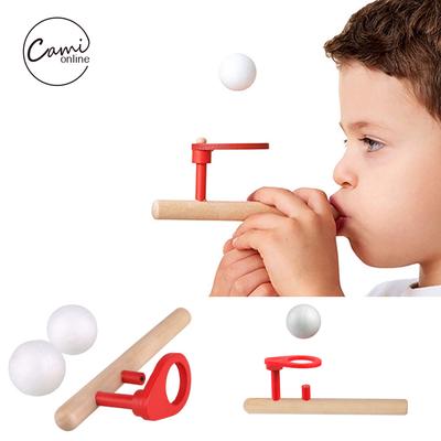 Kinder Holz Blow Ball Rod Spielzeug Baby Puzzle Blowing Ball Floating Ball Jungen Mädchen Lernspielzeug