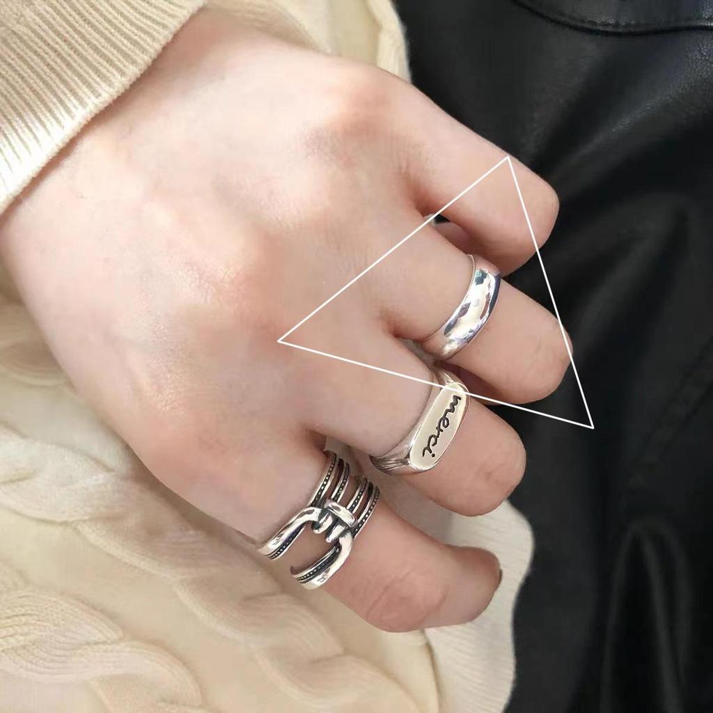 Smiley Adjustable Open Ring for Women - Trendy Niche Design, Perfect for Index Finger.