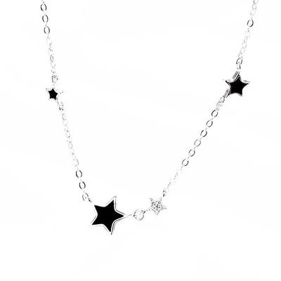 925 Sterling Silver Crystal Star Charm Necklaces &Pendants For Women Wedding Fashion Jewelry Chokers Dz868
