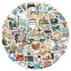 10/30/50pcs Retro Outdoor Travel Hiking Stickers Cartoon Watercolot Aesthetic Sticker Scrapbook Phone Suitcase Decals Decoration
