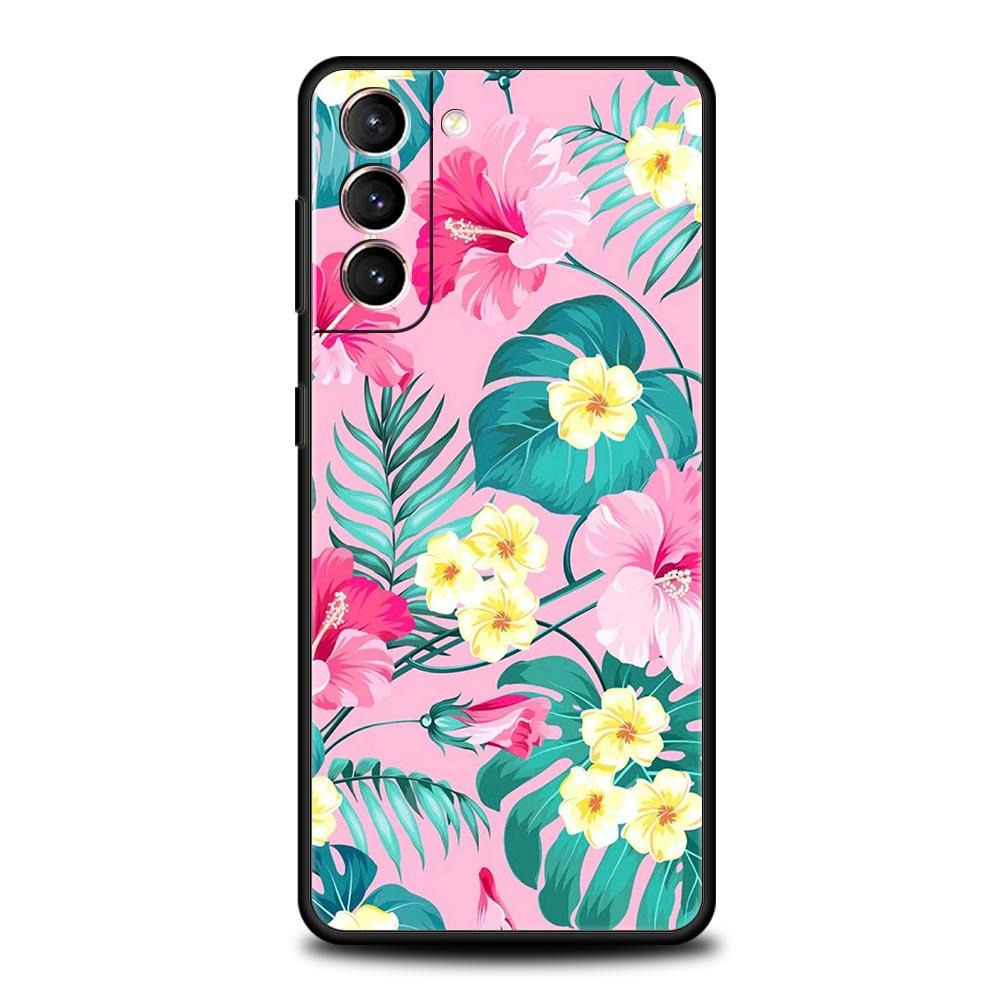 Phone Case For Samsung Galaxy S25 Edge S24 S23 S22 S21 Ultra S20 FE 5G S10 S10E S9 Plus Soft TPU Cover Summer Colorful Flower