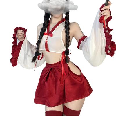 Miko seksowne cosplay strój miko kimono yukata biało-czerwony styl japoński babydoll bielizna Nowa erotyczna pokusa kostium diabła ekstremalny strój