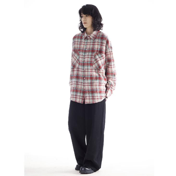 Shirt Long Sleeve Boys Spring New American Style Loose Lapel Plaid Shirt Vintage Trendy Casual Easy Matching Coat