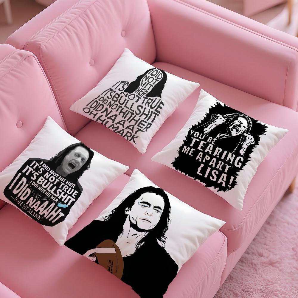 Actor TTommy WWiseau Pillow Case Silky Short Plush With Invisible Zipper Dustproof Sofa Cushion Cover For Home Decor