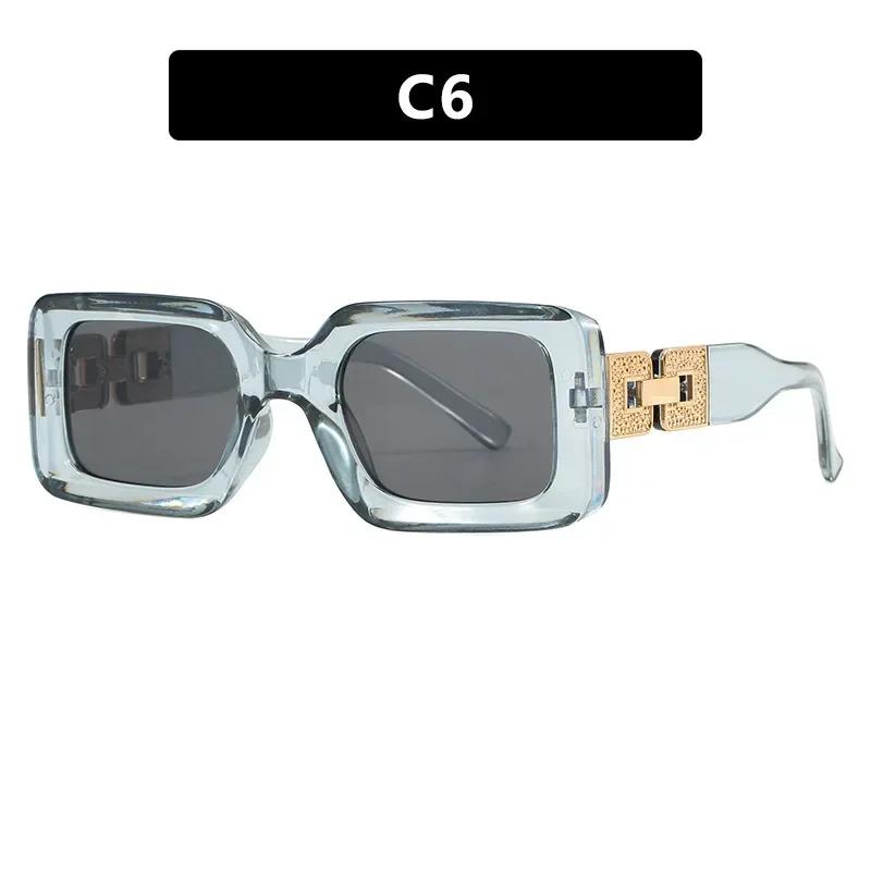 Occhiali da Sole Quadrati di Marca Moda Donna Lusso Rettangolari Occhiali da Sole Femminili Neri UV400 Occhiali da Pilota