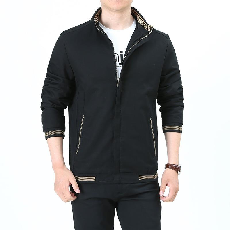 New spring and autumn thin casual jacket men's stand-up collar medium handsome top dad wear