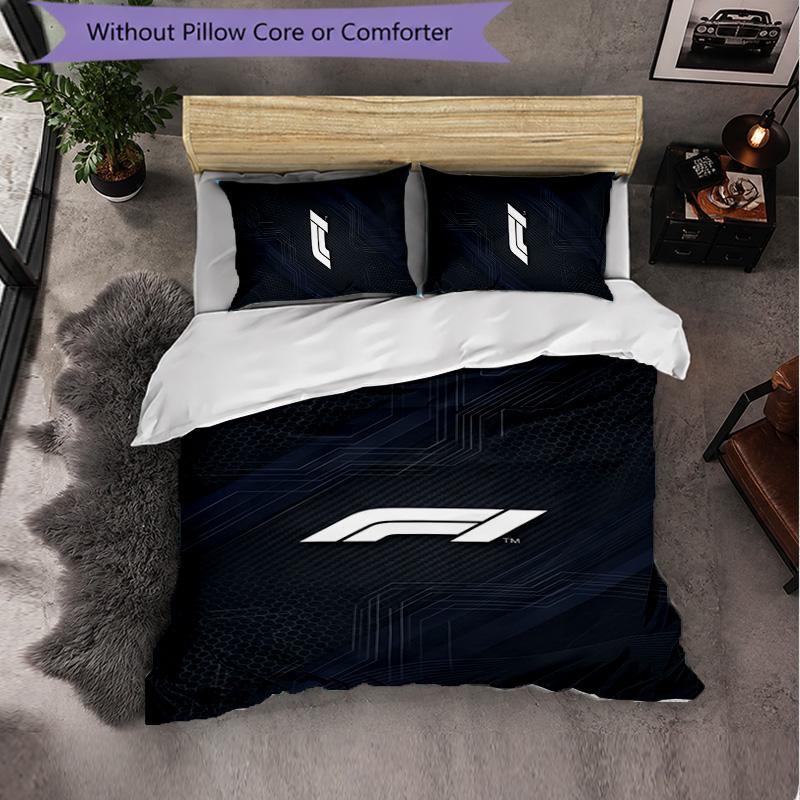 Juego de Ropa de Cama de Microfibra con Patrón F1 de 3 Piezas Decorativo Juego de Funda Nórdica Para Dormitorio Uso en el Hogar