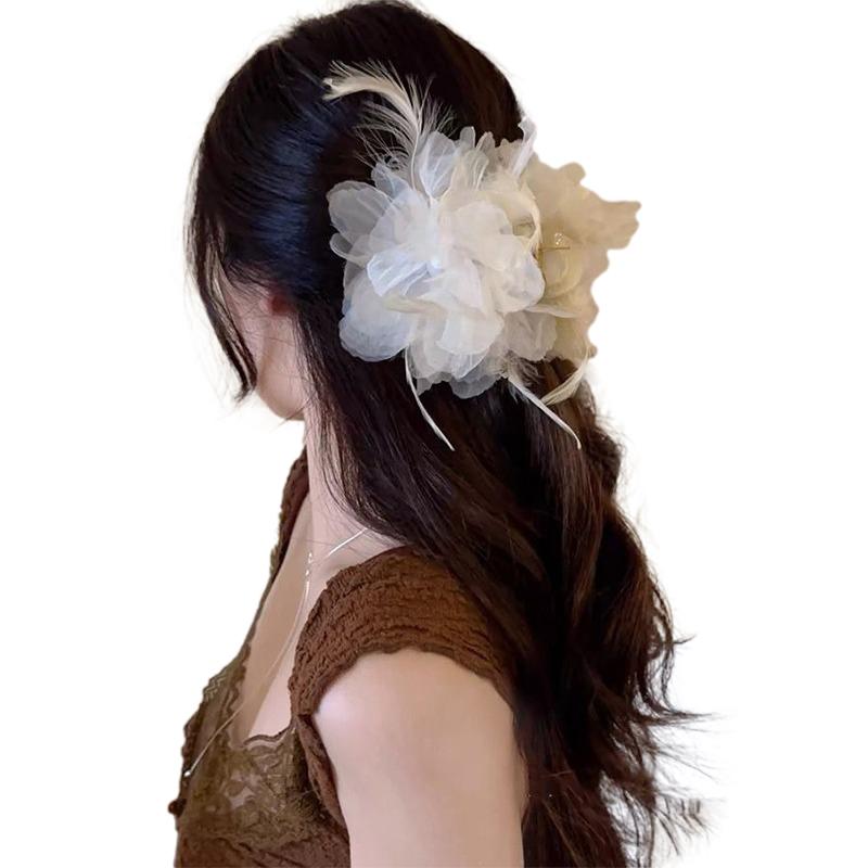 Clip Fiore Piuma Perla Francese Donna Dolce Clip Squalo Accessori Capelli
