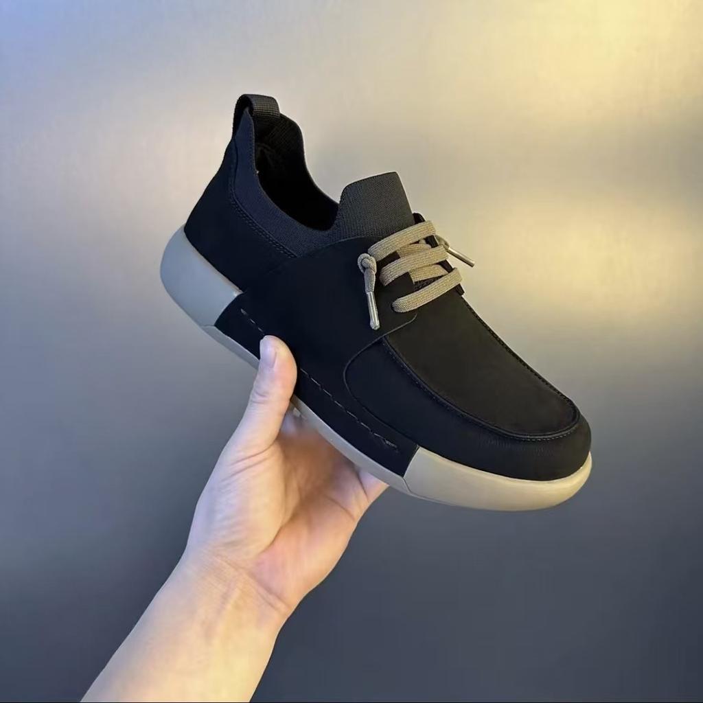 Soft Leather Men's Shoes 2025 Versatile Breathable Small Leather Shoes Velvet Casual Cotton Small Cloth Board Shoes Trend Thick Sole