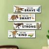 4Pcs Wooden Dinosaur Hanging Doorplate Creative Wall Signage Wall Decoration Door Pendant  Home