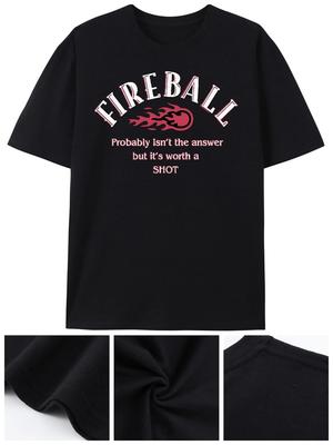 Herren Retro ''Feuerball'' Grafik T-Shirt - 100% Baumwolle, Weich und Atmungsaktiv mit
