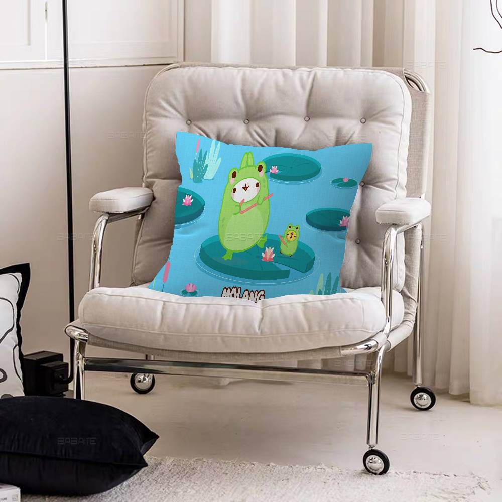 Cute Rabbit Mmolang Pillow Cushion Cover Pillowcase Living Room Sofa Home Decor Customized