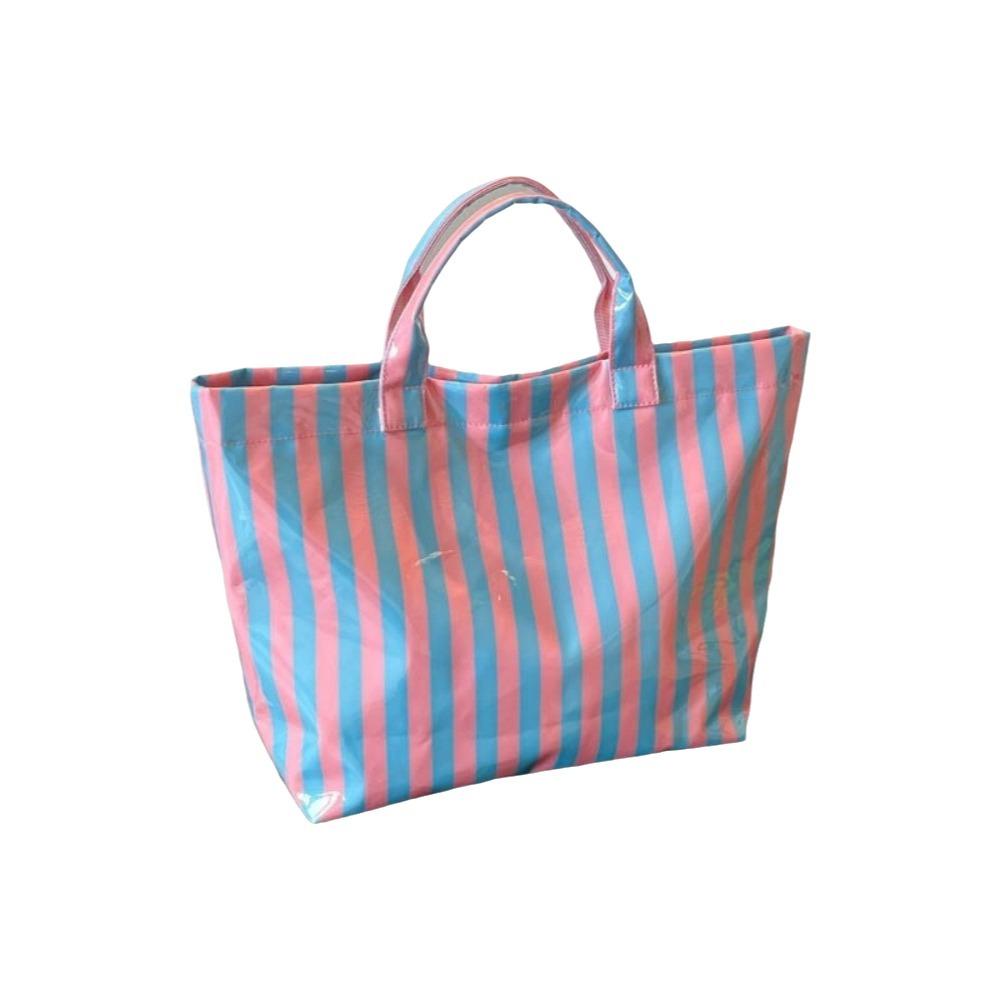 Large Capacity PVC Striped Tote Bag Waterproof Beach Handbags Fashion Armpit Bags Outdoor