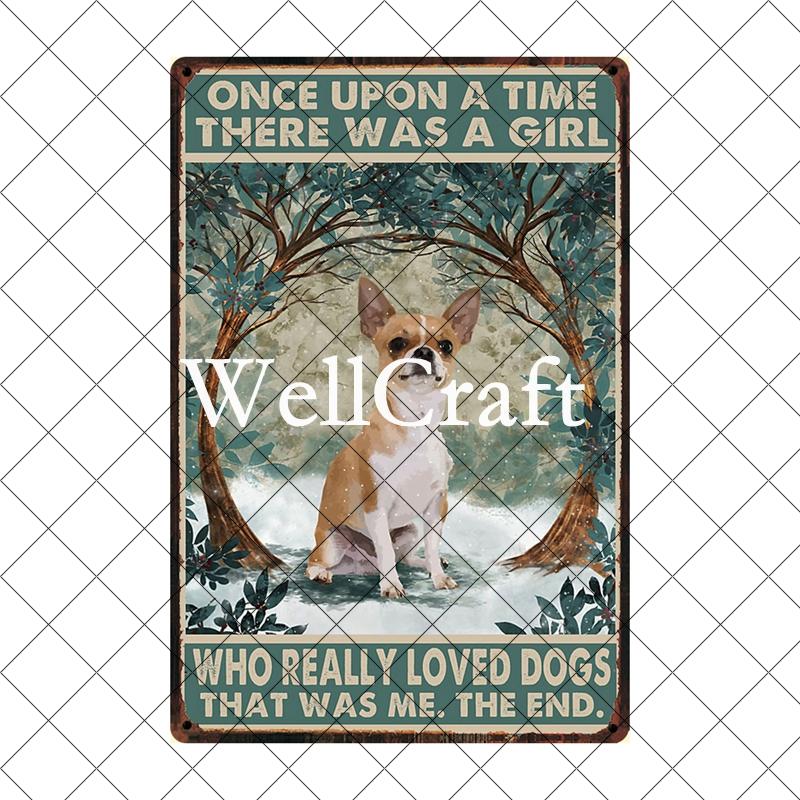 [ Wellcraft ] Chien Chihuahua Animal de Compagnie Sous la Douche Vin Bain Boutique Art Métal Étain Panneau Mur Poster Peinture Fer Pub D-04 20*30 CM