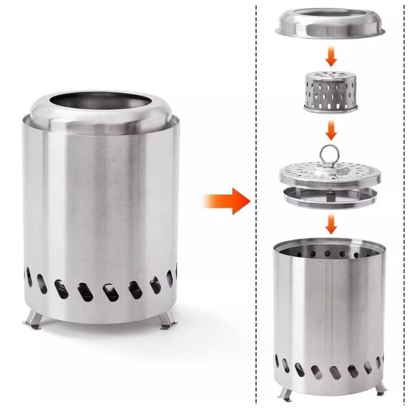 Long Lasting Tabletop Fire Stove Stainless Steel Fire Pit for Enhancing Outdoor Camping and Picnics Experience Smokeless
