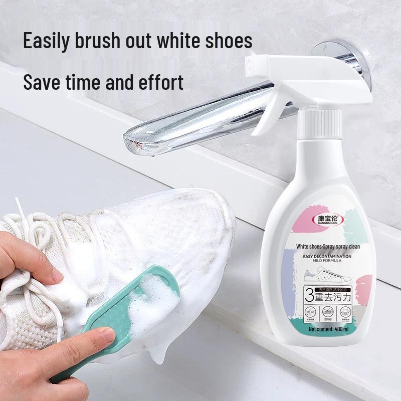 Kangbaolun White Shoe Stain Remover Spray - Powerful Waterless Foam Cleaner for Sneakers and Mesh Shoes