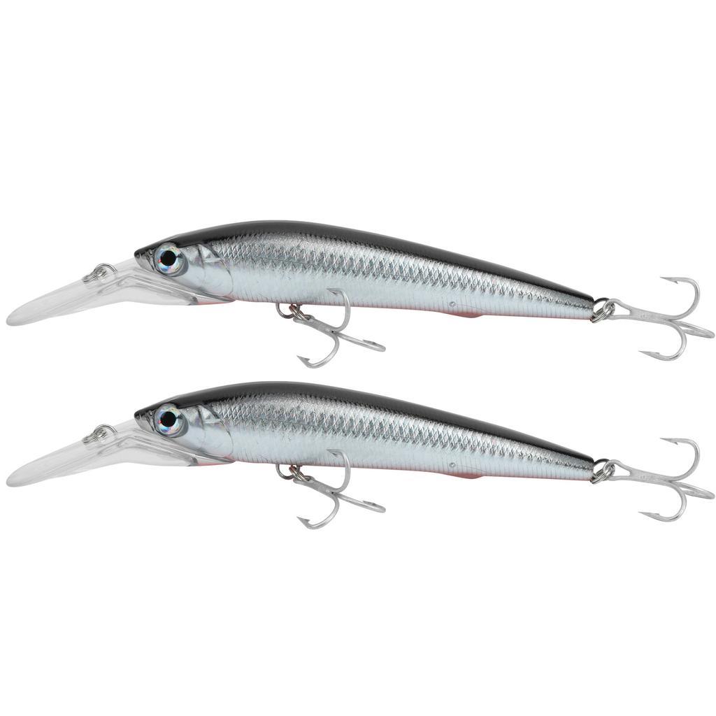 2Pcs Plastic Artificial Simulation Deep Diving Minnow Lure Bait Fishing Accessory4#