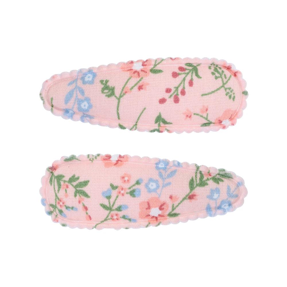 2 Stück/Set Bedruckte BB Haarspange Haaraccessoires Handgefertigt Leinwand Blume Haarspange Mädchen Süße Haarspangen Kopfschmuck Geschenk