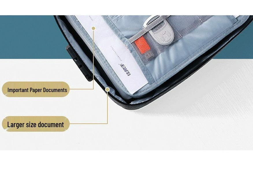 Organizator de Documente Multifuncțional cu Cinci Straturi - Geantă de Depozitare de Mare Capacitate