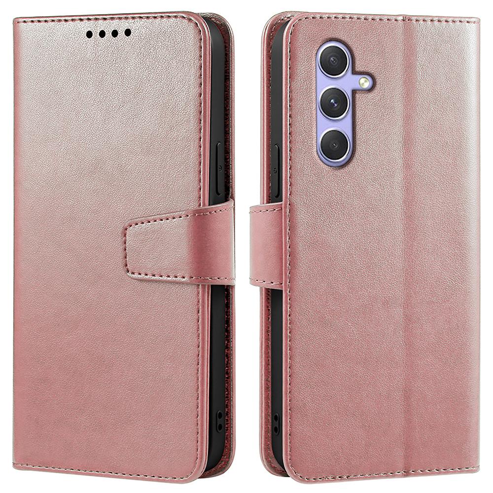 

For Samsung Galaxy S23 FE Case Stand Card Holder Wallet Leather Phone Cover Rose Gold