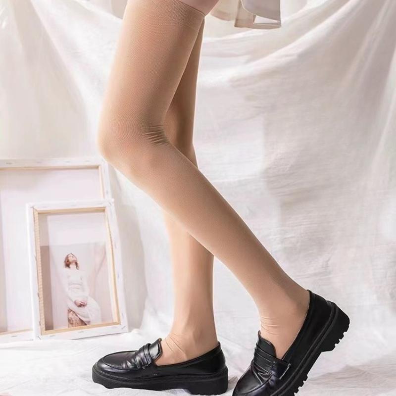 

Solid Color Lolita Long Stockings Jk Women Girls Cute Black White Tights Over Knee Thigh High Socks Cosplay Sexy Nylon Stockings One Size