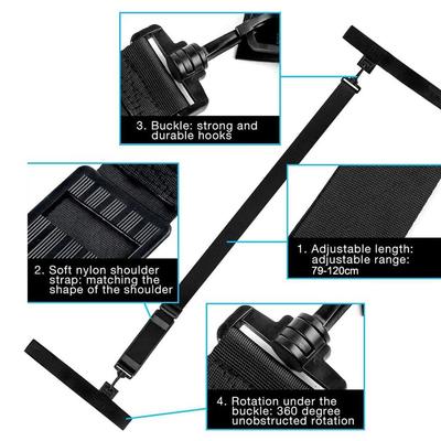 New Adjustable Lure Pole Strap Durable Nylon Portable Lure Rod Storage Black Fishing Rod Back Straps