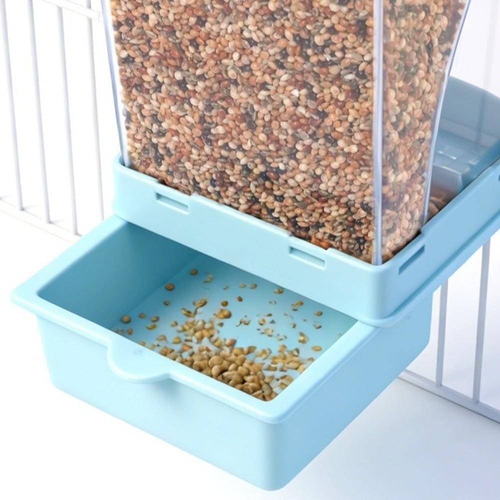 Large Capacity Automatic Bird Feeder Transparent Feeding Bowl Parrot Cage Feeder Small Parrots