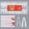 [JN] 256pcs Sandwich Dual Nail Form For Nail Extension Almond Coffin 16 Size Reusable Top Bottom Form Nail Art Extension Tool