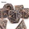 7 Pcs Copper Dragon Metal Dice Solid Metal Polyhedral Dice Set Suitable For Role-Playing Dice PropBoard Game Gift