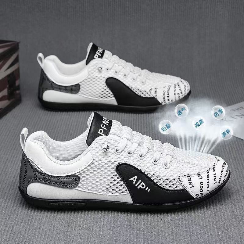 

Men s shoes men s new large mesh breathable sports shoes trendy versatile casual shoes one pedal shoes 39 білий
