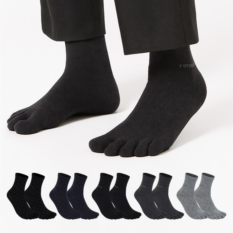 RENOMA Men s Ventilated Toe Socks 5-Pair Set FREE