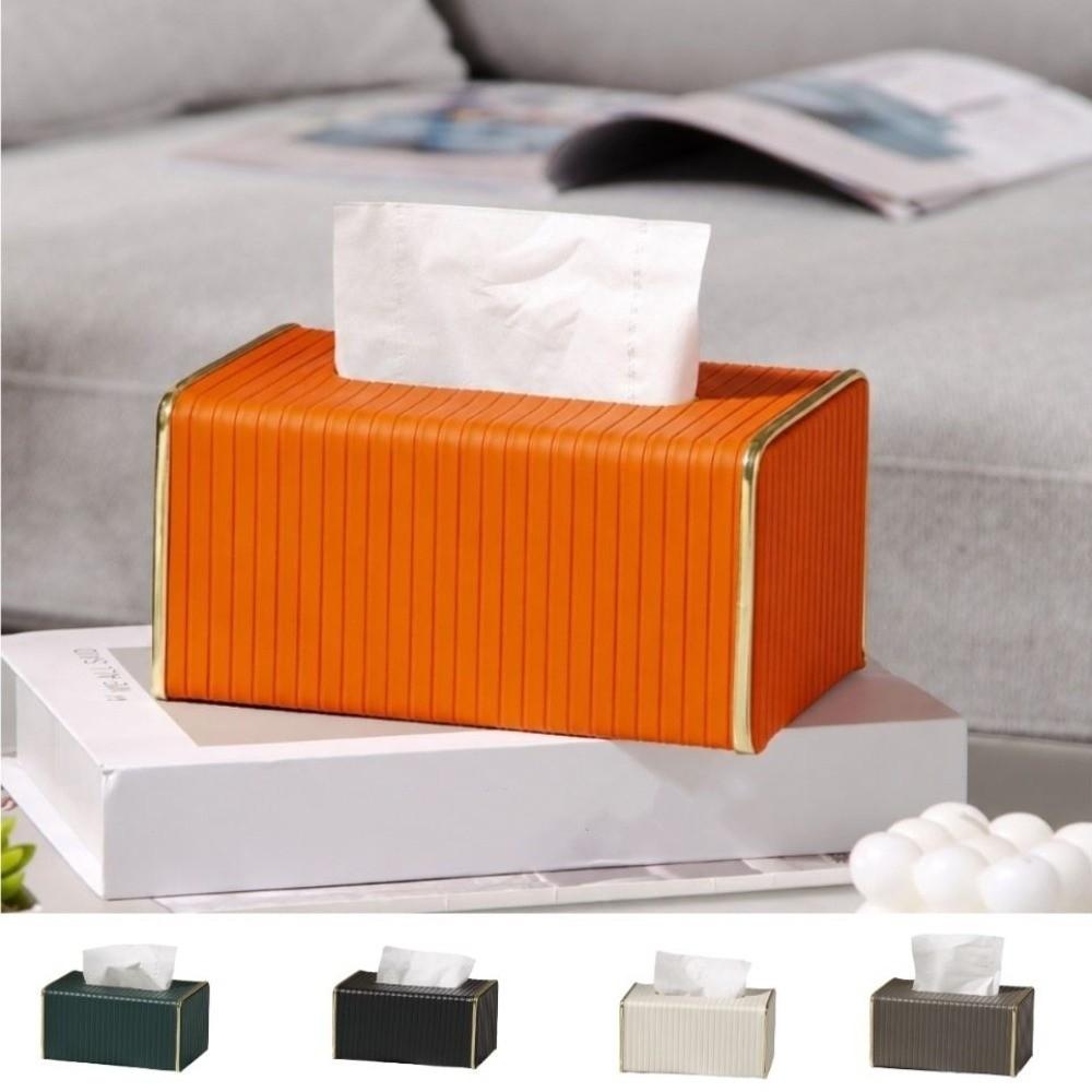 Exquisite Tissue Box Modern Paper Storage Case Home Decor Leather Tissue Container Coffee Table