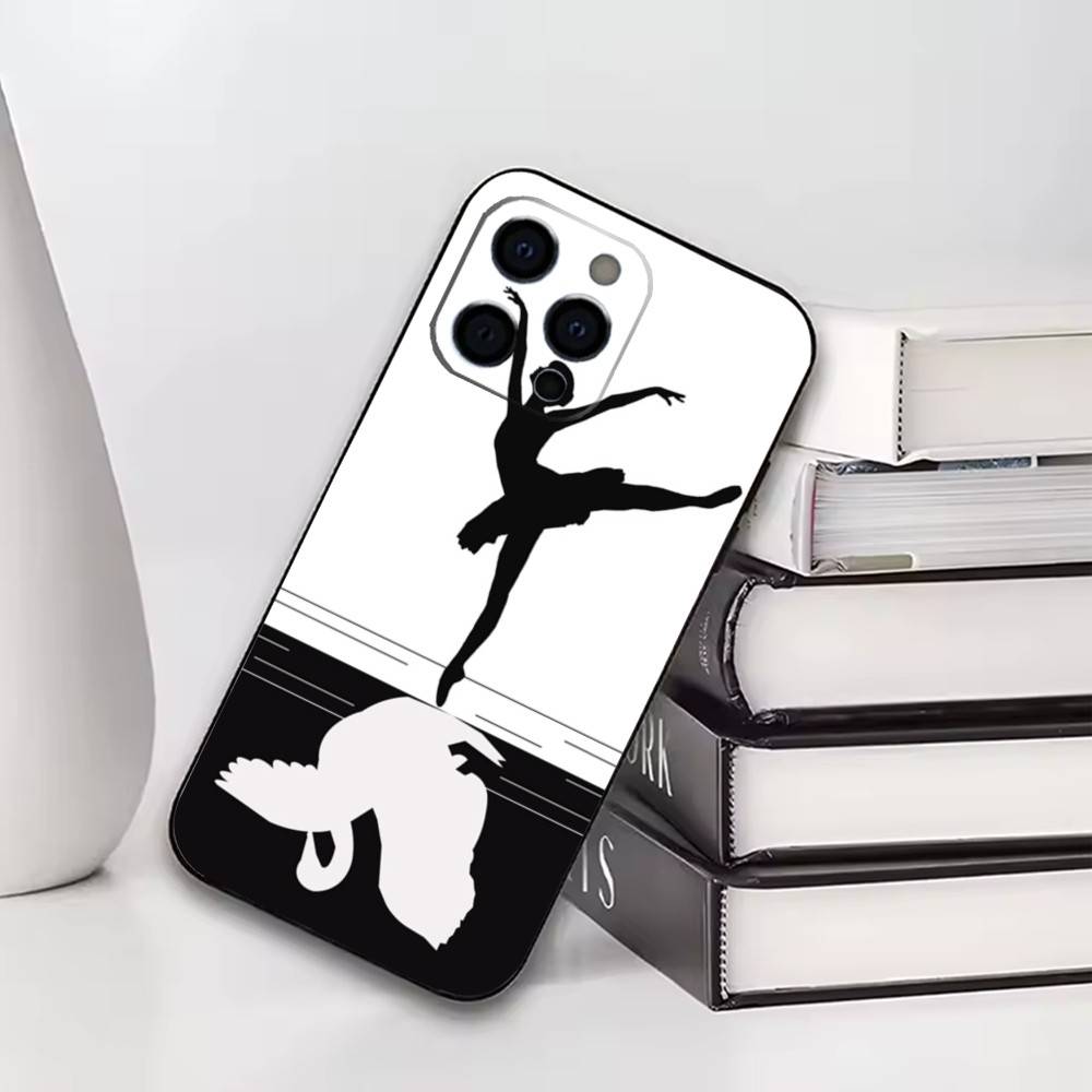Luxury Black White Swan Phone Case For iPhone17,16,15,14,13,12,11 Plus,Pro Others Soft Black Cover