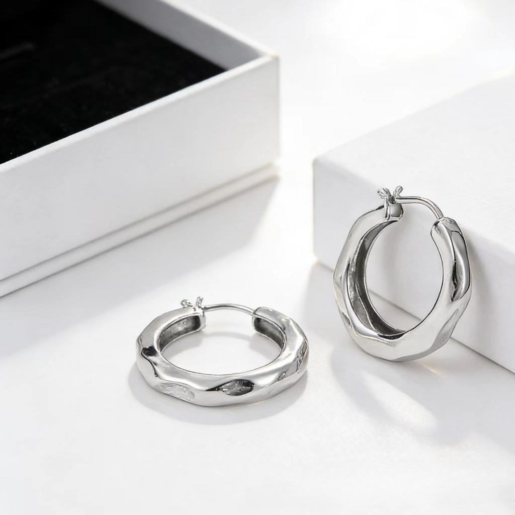 Gold Silver Hoop Earrings Women Minimalist Fashion Stackable Jewelry