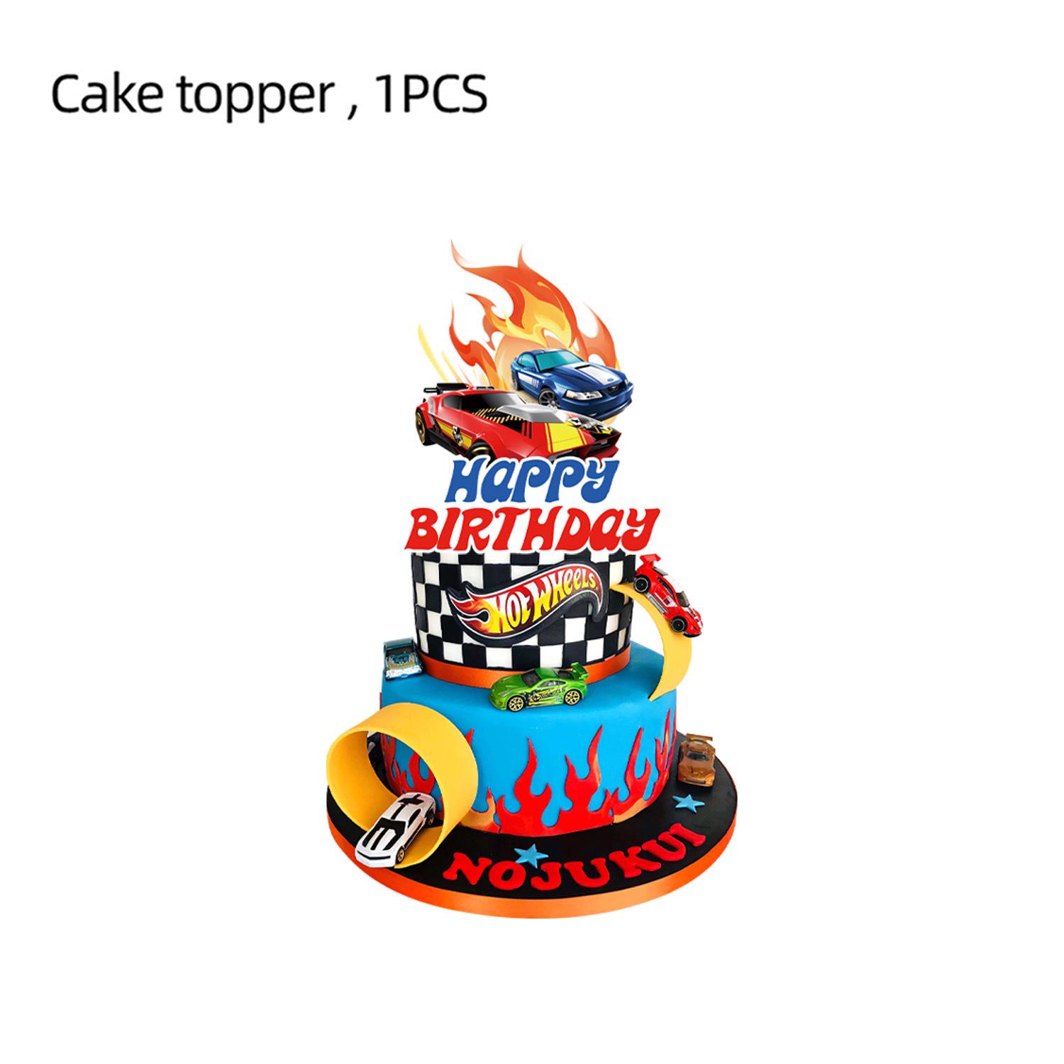 

Набор для дня рождения в стиле Hot Wheels: Скатерть с флажками для украшения