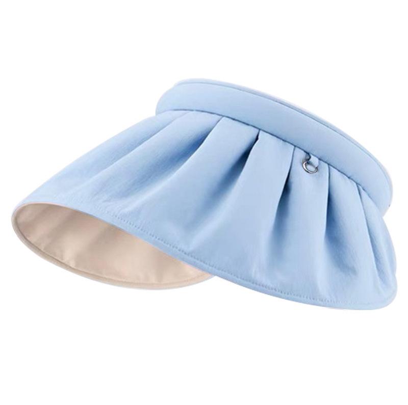Empty top sun protection hat women's summer visor hat UV protection beach travel sun hat cycling face cover shell hat