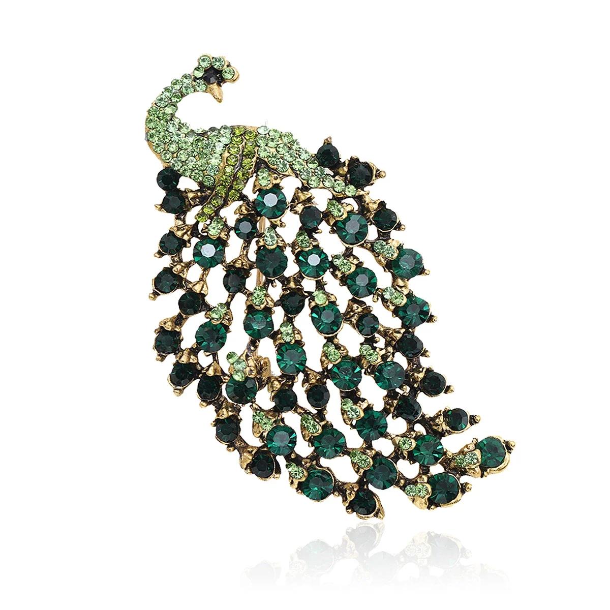 

Popular Rhinestones Peacock Brooches for Women Unisex Glass Phoenix Pins Event Party Backpack Decoration Clothes Accessories art