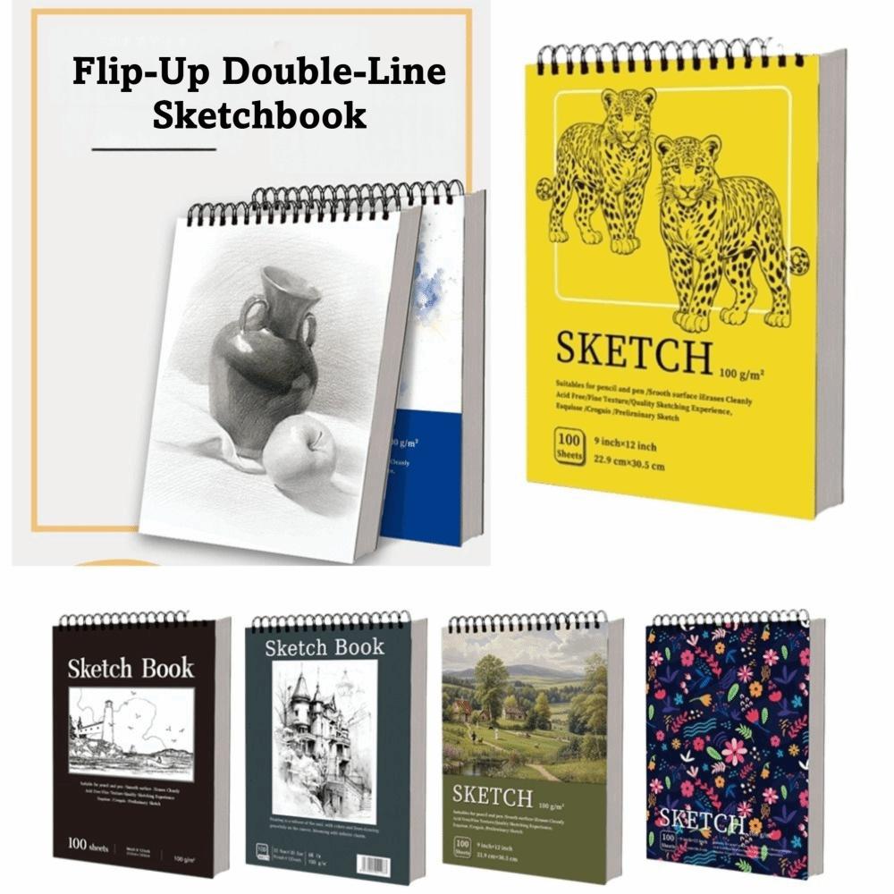 Portable Coil Sketchbook Perforated Pages Sketching Notebook Crayon Drawing
