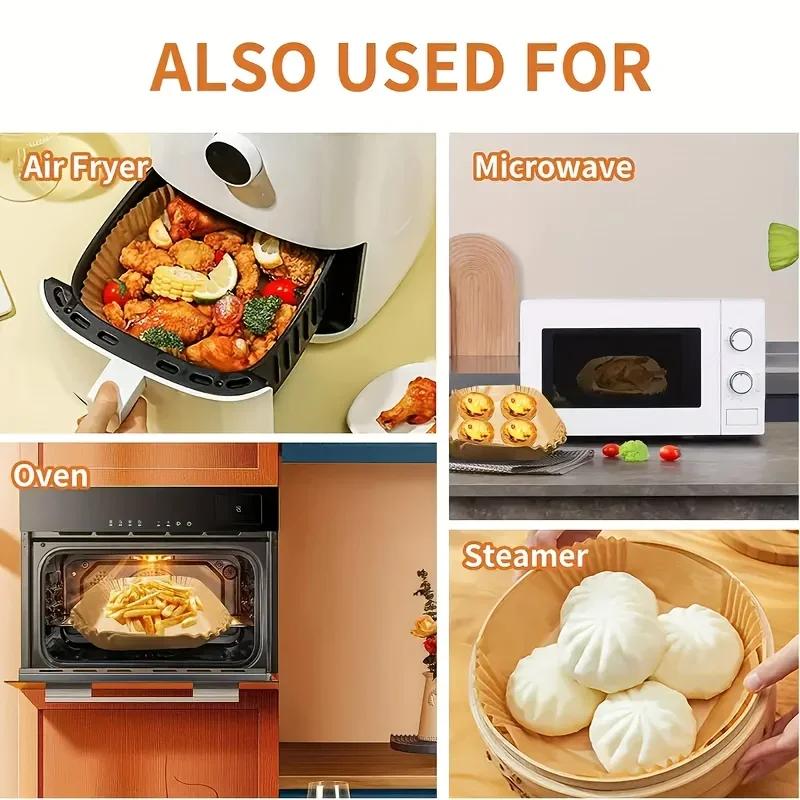 100/50pcs Non-Stick Air Fryer Disposable Paper Liners,Compatible with Most Air Fryer Models,Baking Sheets for Baking,Frying Food