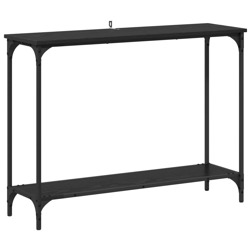 Console Table with Shelf Black Oak Effect 101 X 30.5 X 75 Cm