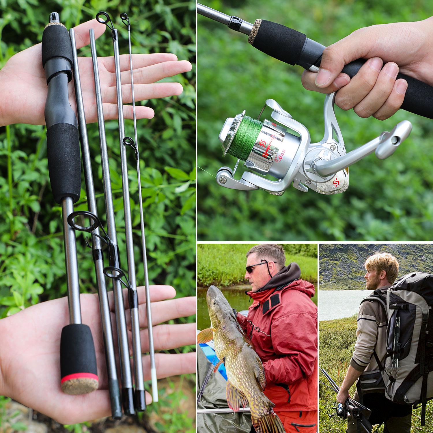 

Спиннинговая удочка 1,7 м из углеродного волокна для спорта на открытом воздухе, пресноводная рыбалка, дорожная удочка Spinning 1.7m