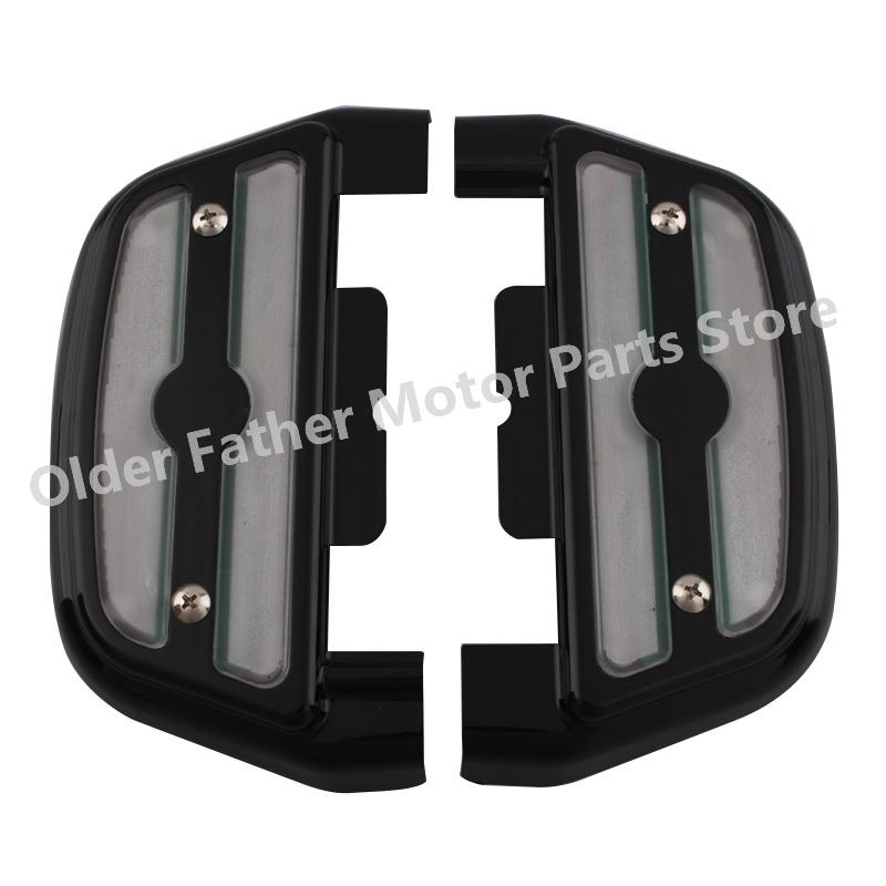 Motorcycle Accessory LED Light Rear Foot Rests Passenger Footboard Floorboard Covers For Harley Davidson Touring Glide Trike