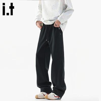 Fingercroxxit Men's Japanese Style Curved-Leg Casual Sport Pants