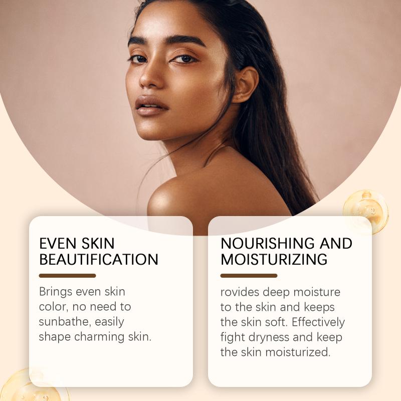 Sunless Tanning Cream Lightweight Fast Absorbing Radiant Skin Self Tanner for Summer Beach Outdoor Activities