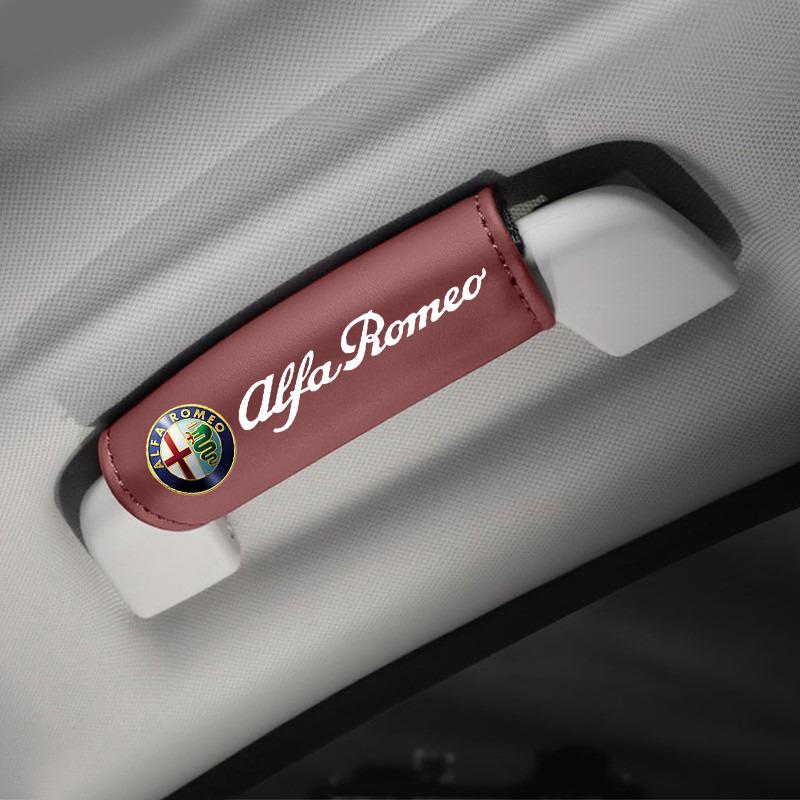 

2026 Hot Alfa Romeo For Alfa Romeo Giulia Stelvio Giulietta 156 159 147 Mito Leather Car Roof Armrest Pull Cover Handle Gloves P красный