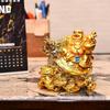 Showpieces for Home Decor – Golden Laughing Buddha On Dragon Tortoise with Ingot | 4.5-Inch Buddha for Good Luck, Wealth, Happiness